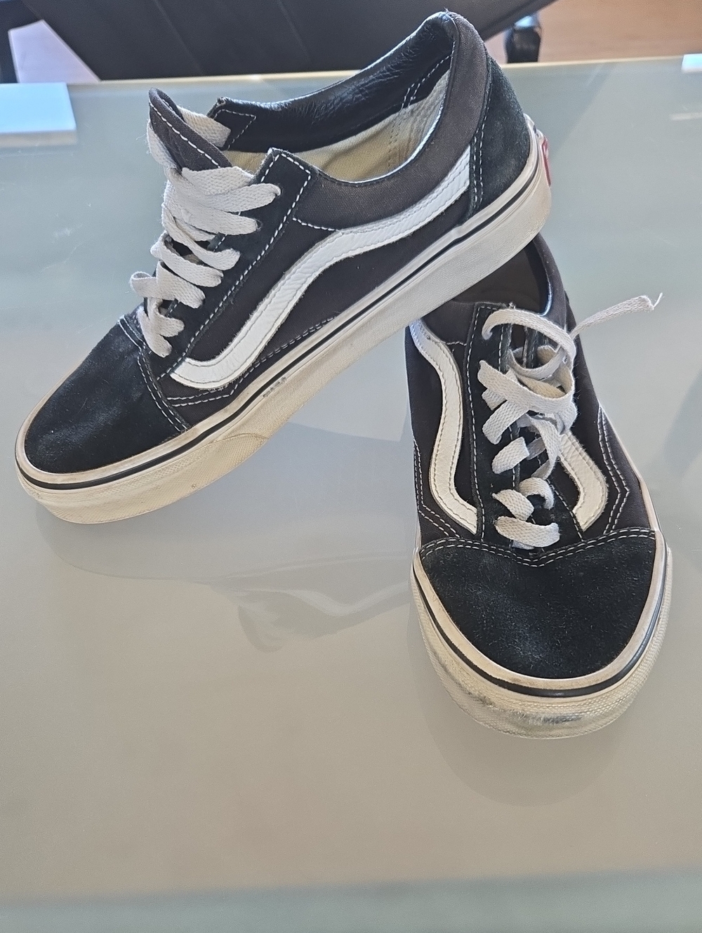 Vans Womens Black and White Low-Top Skate Shoes